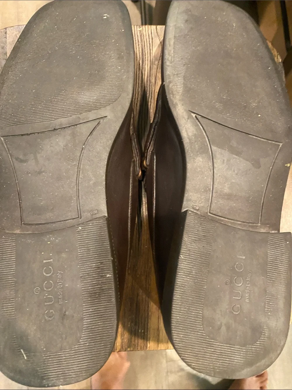 Gucci Brown Leather Loafers with Green-Red Web and Silver Bit